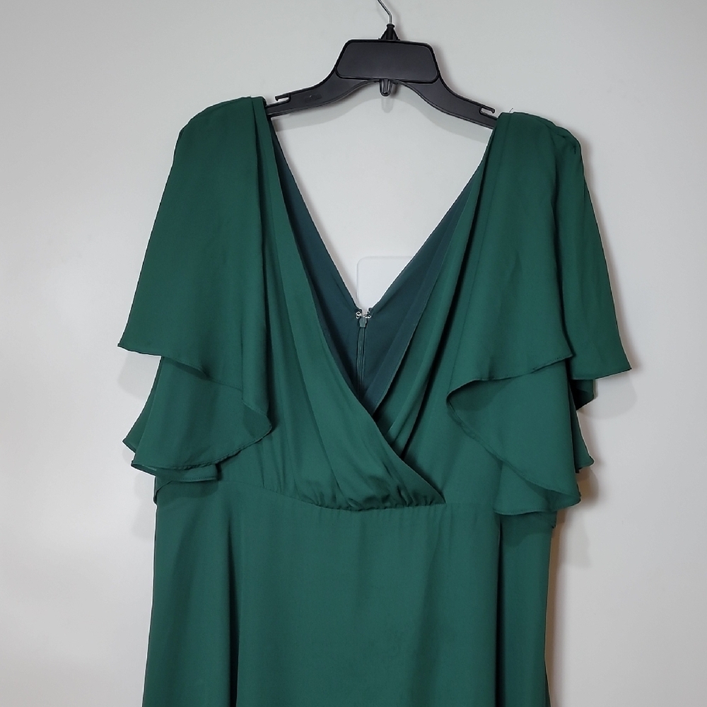 SHEIN Green Mini Sundress with Ruffled Flutter Sleeves - Picture 6 of 12